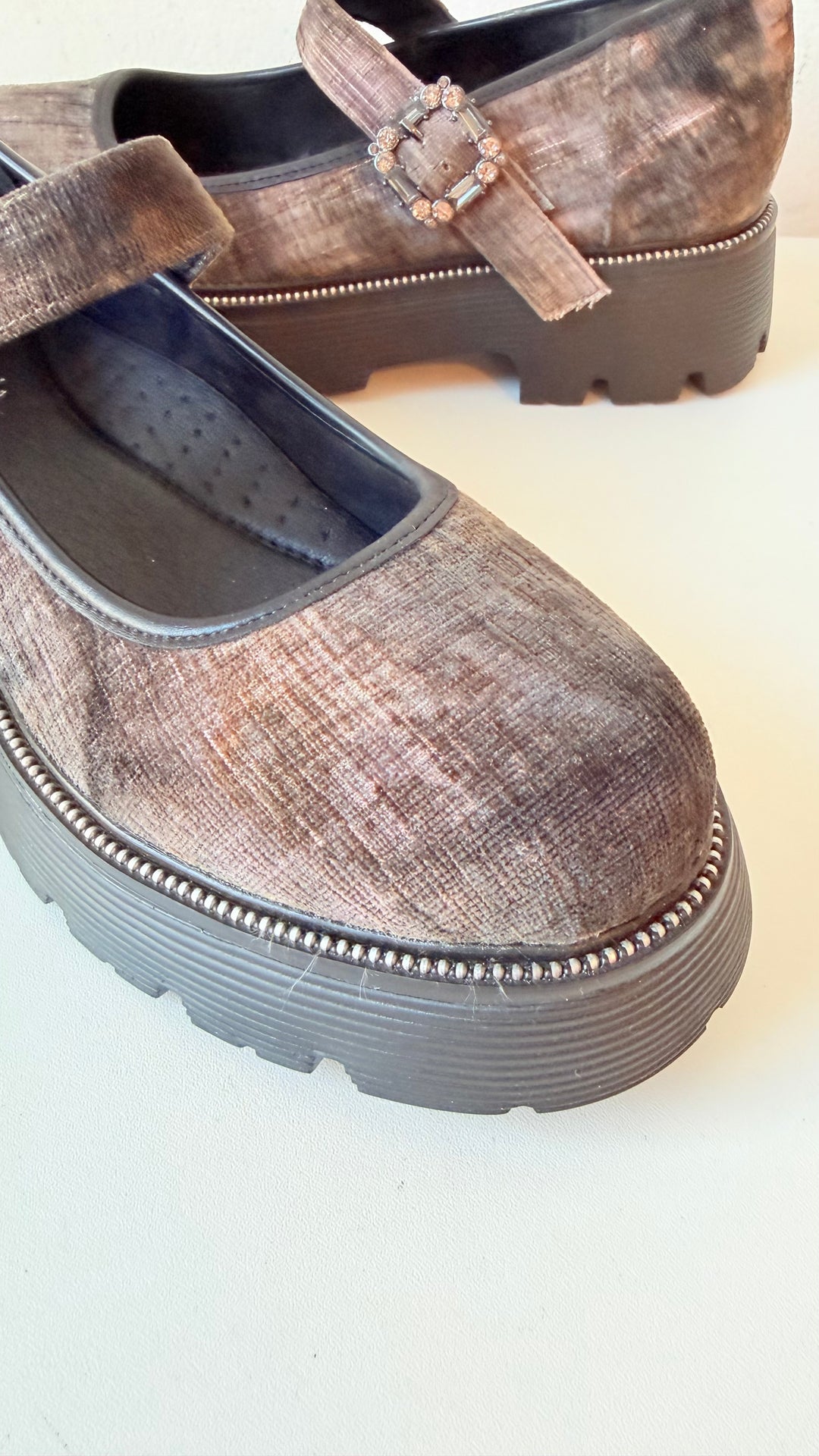 Patrizia By Spring Step Maryjana  Platform Shoes In Olive Multicolor Size 40