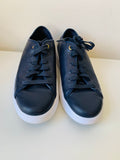 Cole Haan Women’s Leather Crosscourt Sneakers Size 6.5 in Blue