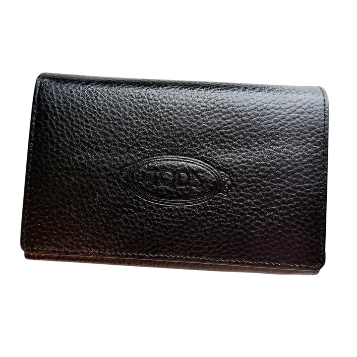Tod’s Black Pebble Grain Leather Wallet