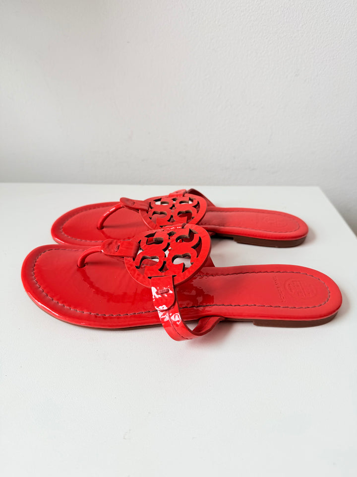 Tory Burch Miller Patent Sandal In Red Size 8.5