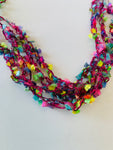 Congo Handmade Multicolored Fringe Fabric Necklace NWT