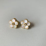 Gold Tone Flower Post Earrings