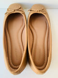 Nordstrom Tan Leather Quilted Ballet Flats Size 7.5W