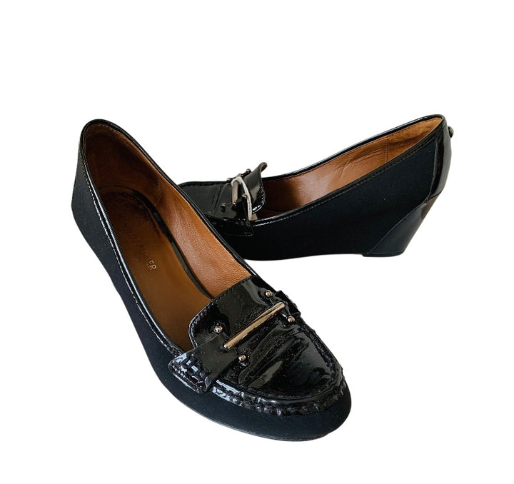 Donald Pliner Black Patent Wedges Size 7.5