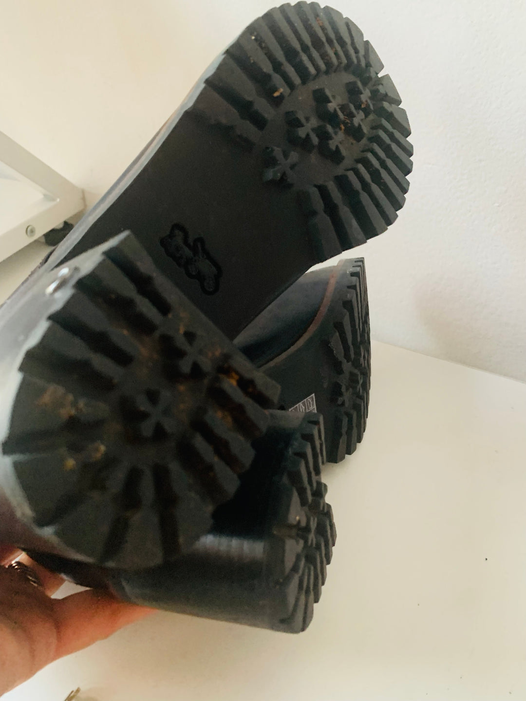 Coach Jadyn LTR Combat Bootie In Black Leather Size 8.5