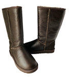 UGG Classic Tall Brown Leather Bomber Boots Size 7 5804