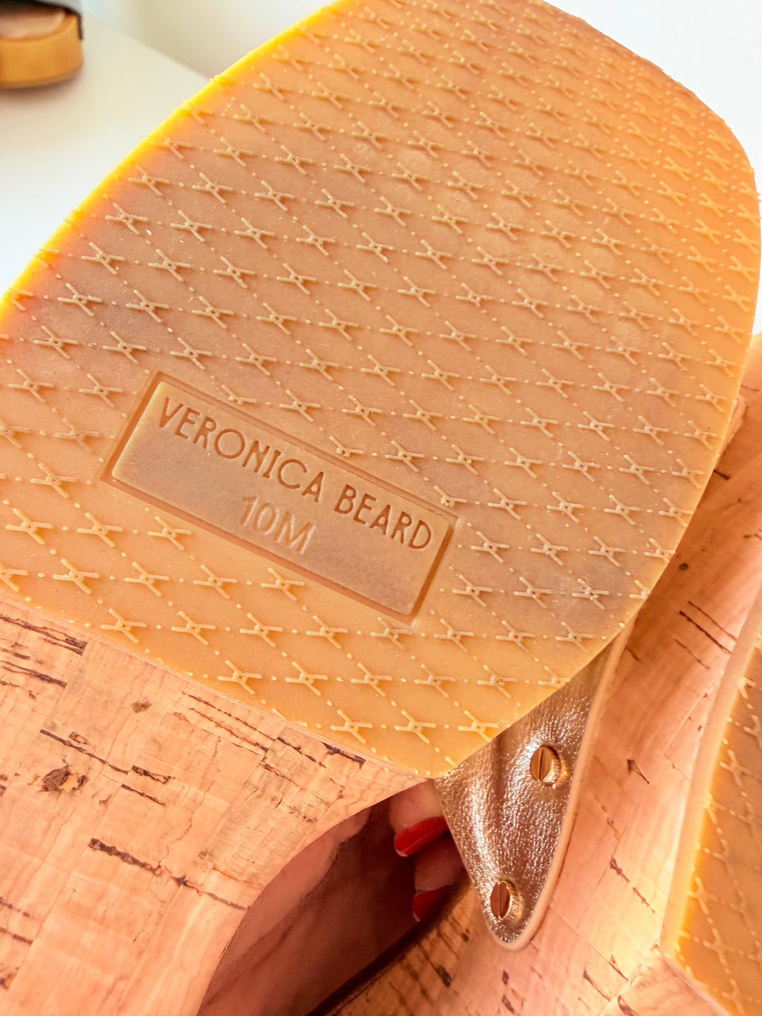 Veronica Beard Gold Mettalic Dallas Platform Slides Size 10