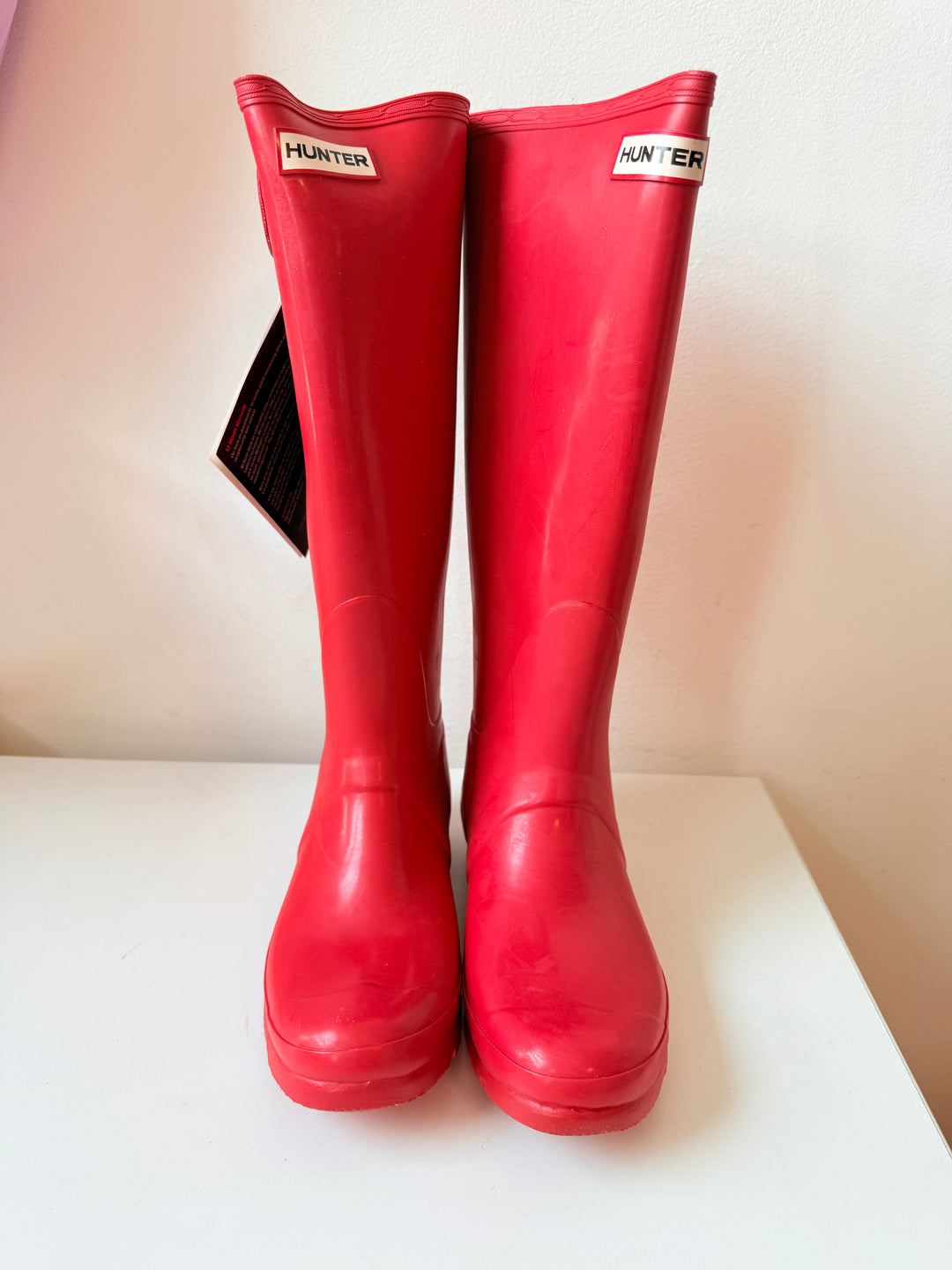 Hunter Classic Original Tall Red Gloss Rubber Boots Size 40/41 8 Male/9 Women’s USA NWT