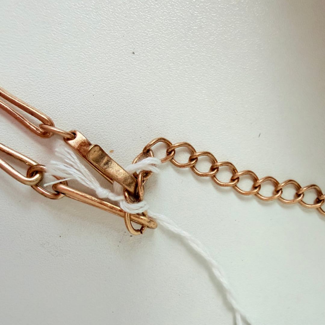 Chunky Gold Tone Light Green Stone Necklace