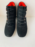 Pas De Rouge Black Suede Button Detail Granny Boots Size 37