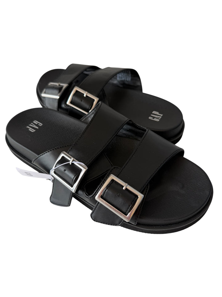 Gap Vegan Leather Double Strap Sandals in Black Size 9, NWT