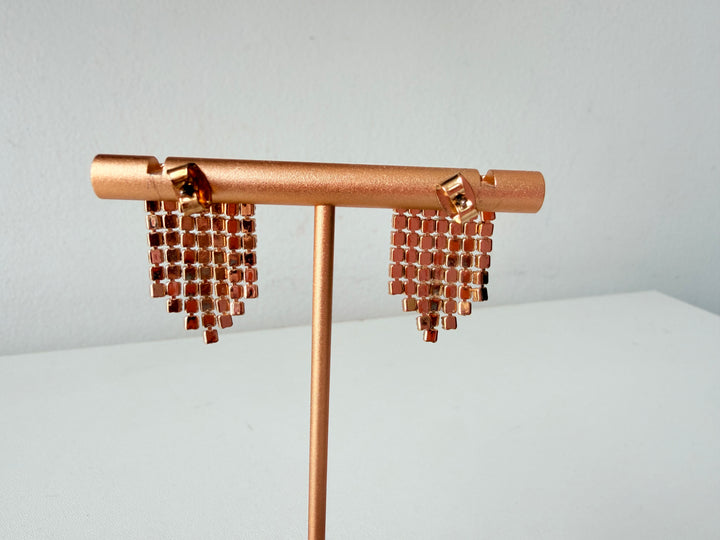 Rhinestone Fringe Pierced Earrings