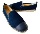 Talbots Indigo Blue Izzy Toe Cap Suede Espadrille Size 8.5 New In Box