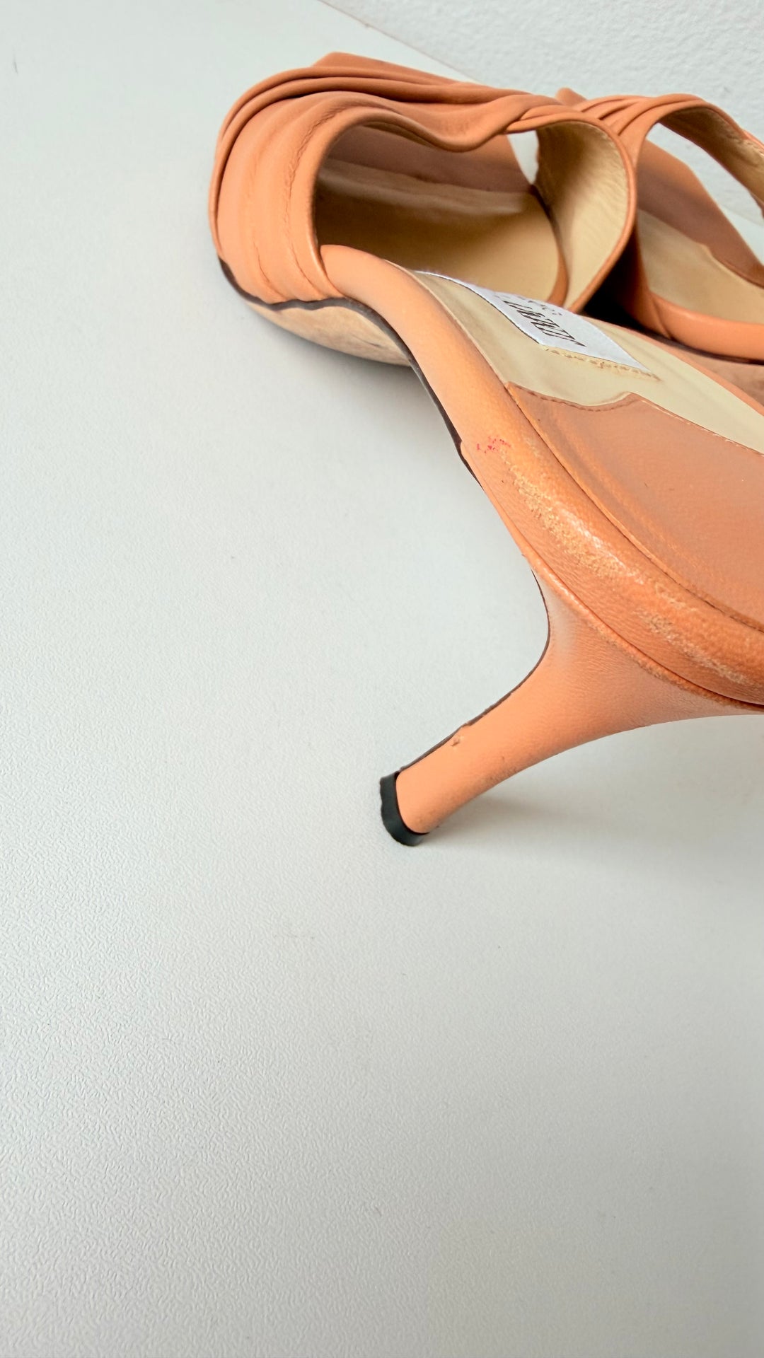 Jimmy Choo Basil 75 In Carmel  Leather Mules Size 38