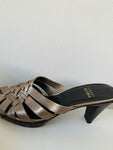 Stuart Weitzman Flex Blamic Heeled Metallic Mule Size 8.5