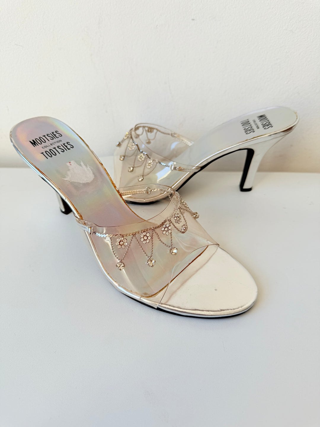 Mootsie Tootsie Moadrey Clear Slip on Heeled Mules Size 10