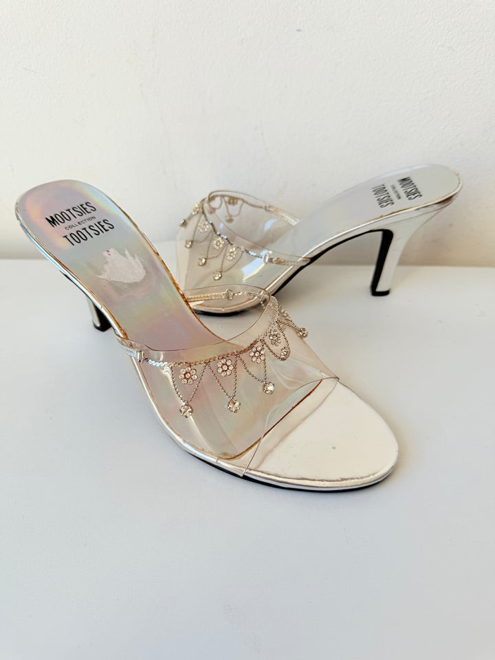 Mootsie Tootsie Moadrey Clear Slip on Heeled Mules Size 10