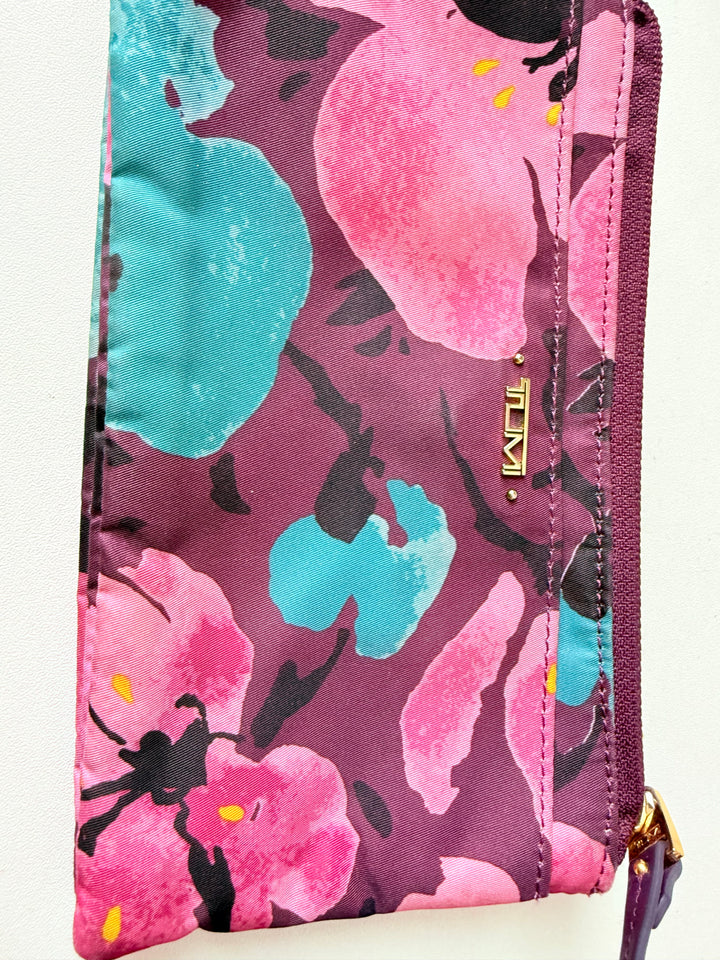 Tumi Voyager Dual Zip Floral Wristlet
