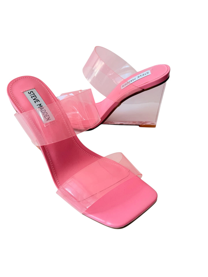 Steve Madden Isa Women’s Double Banded Slip On Wedge Sandals Size 7.5