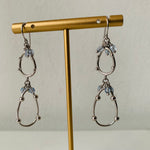 Silver and Crystal Drop Pierced Earrings