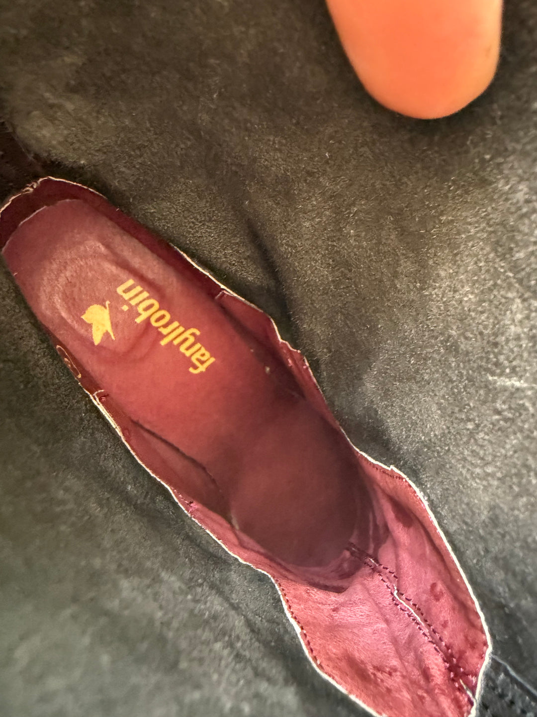 Faryl Robin Black Leather Ankle Boots With Wood Heels Size 9