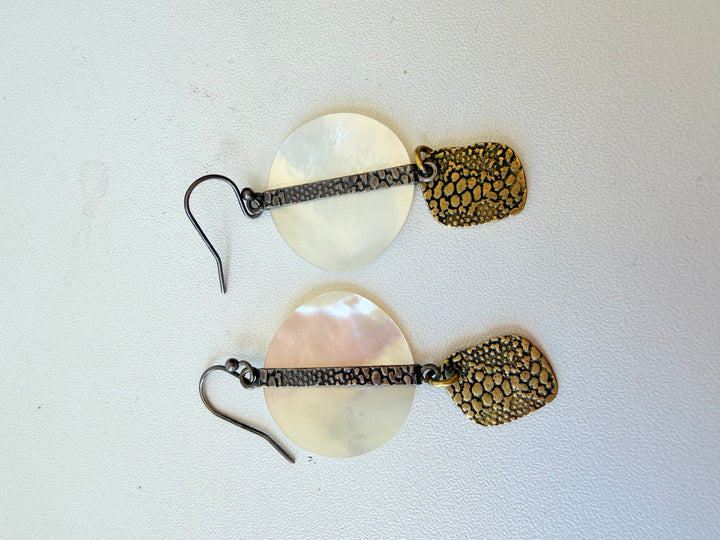 Silpada Natural Glow Mixed Metal Pierced Earrings - Retired/Rare
