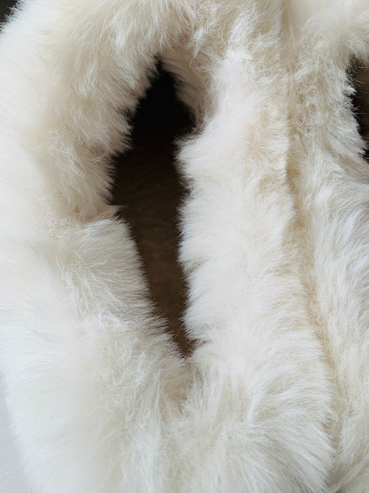 Brown Suede and Faux Fur Platform Mules Size 10