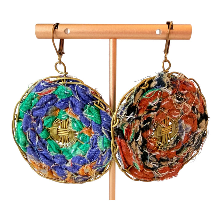 Funky Handmade Yarn Pierced Earrings