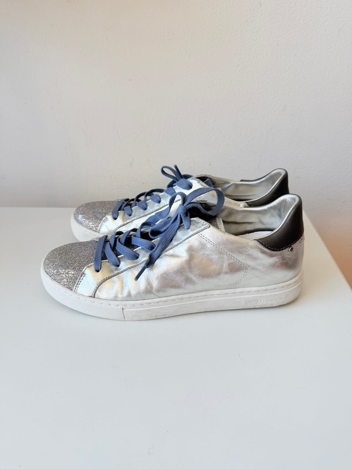 Crime London Silver Mettalic Sneakers Size 38