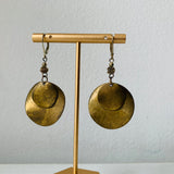 Simple Brass Double Disc Pierced Earrings