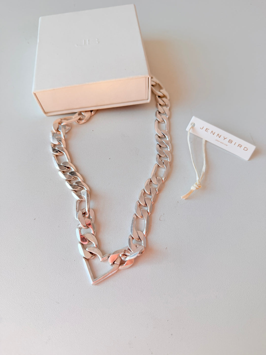 Jenny Bird Vera Figaro Style Chainlink Geometric Heart Necklace