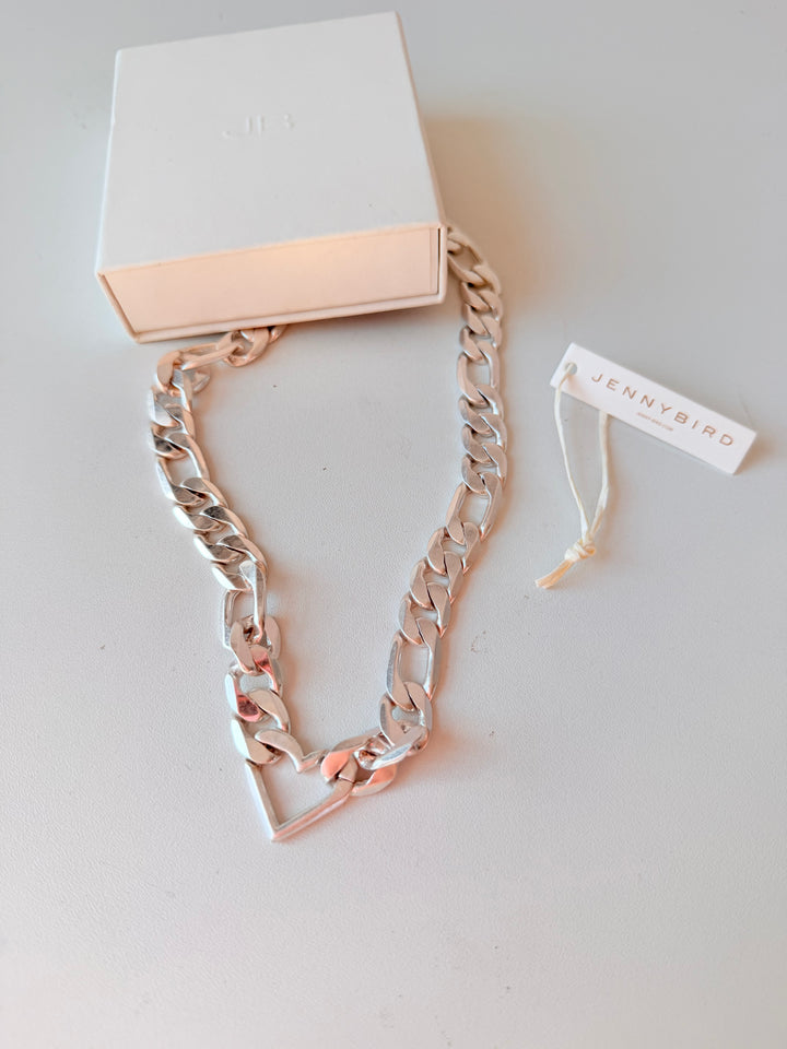 Jenny Bird Vera Figaro Style Chainlink Geometric Heart Necklace