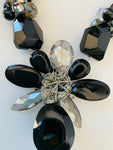 Handmade Facet Black and White Bead Statement Necklace