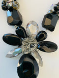 Handmade Facet Black and White Bead Statement Necklace