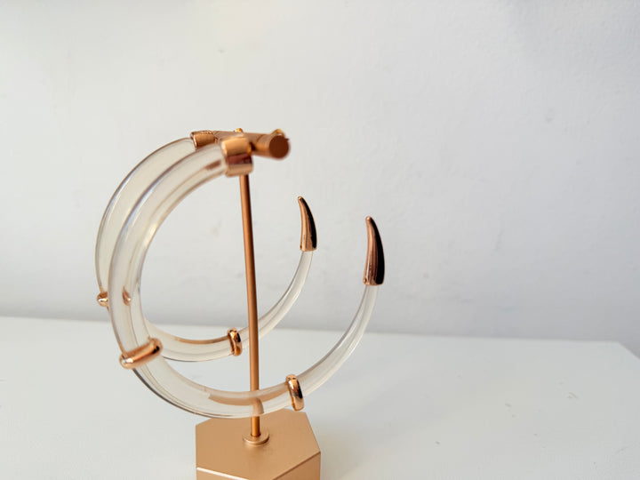 Clear Acrylic & Gold Super Hoop Pierced Earrings