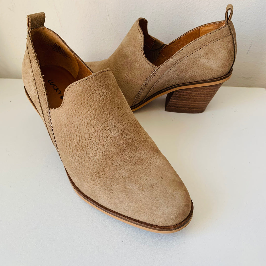 Lucky Brand Tan Suede Booties Size 6.5