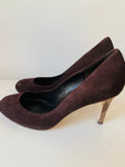 Brooks Brothers Brown Suede Snakeskin Heeled Pump Size 7