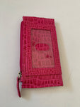 Faux Crocodile Hot Pink Credit Card ID Holder