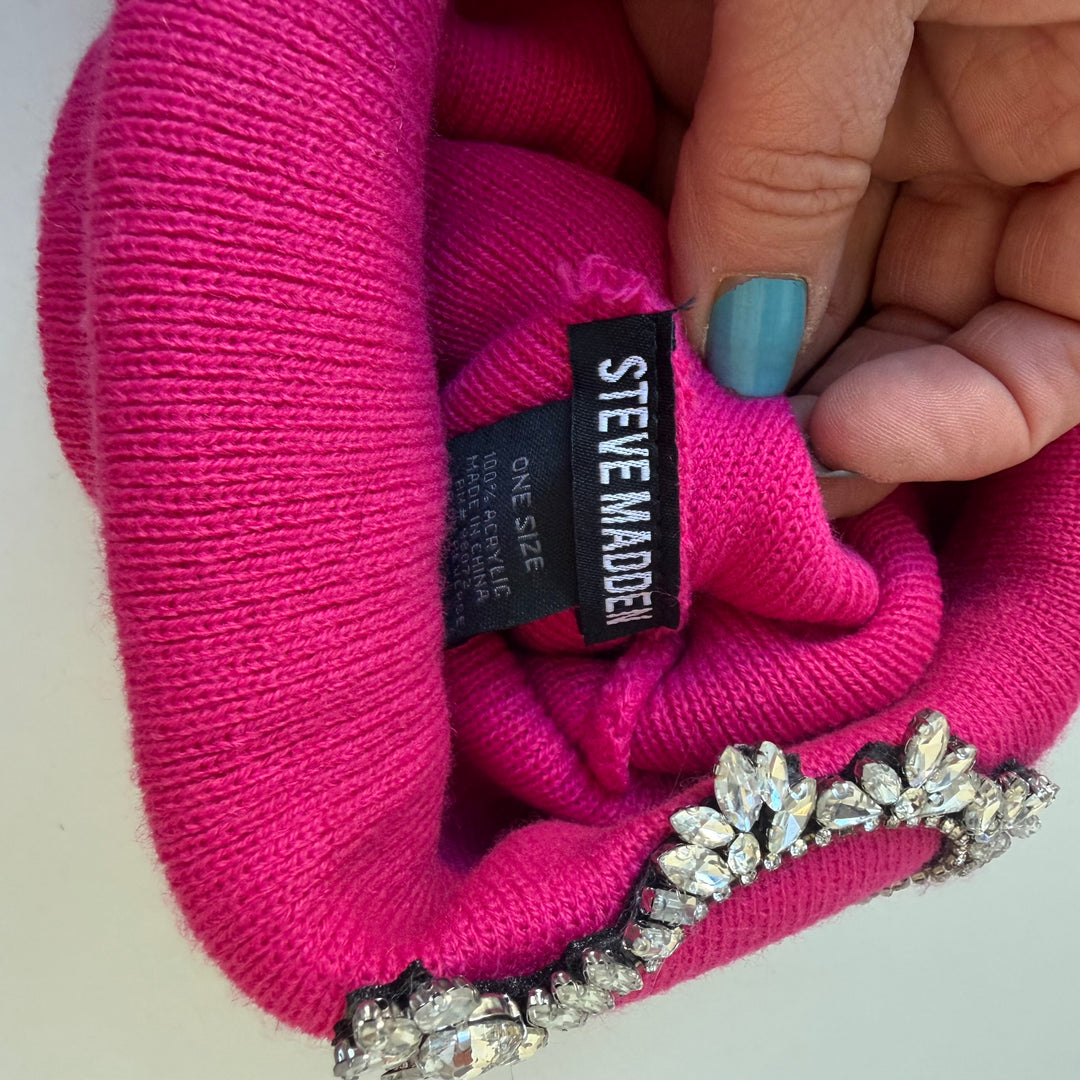 Steve Madden Hot Pink Rhinestone Cap/Hat