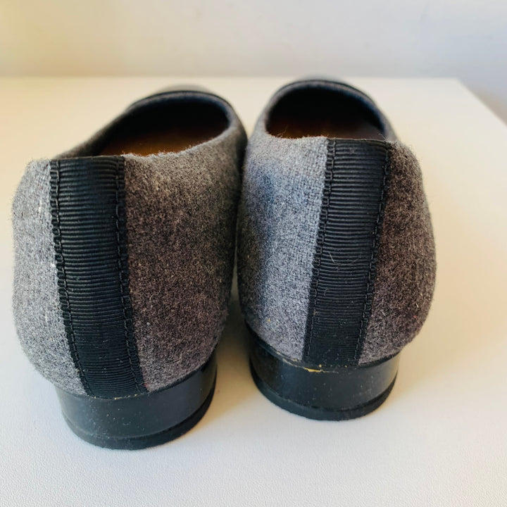 Clark’s Keeaha Rosa Women’s Grey Fabric & Black Patent Pump Size 7.5