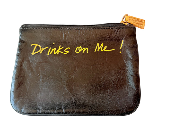 Rebecca Minkoff Drinks On Me Mini Black Leather Zip Pouch