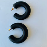Sugar Fix by Bauble Bar Black Threaded Pierced Hoop Earrings