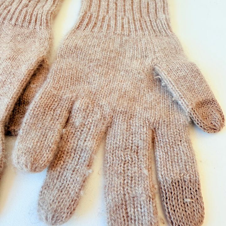 Nordstrom Cashmere / Recycled Cashmere Gloves in Oatmeal & Brown