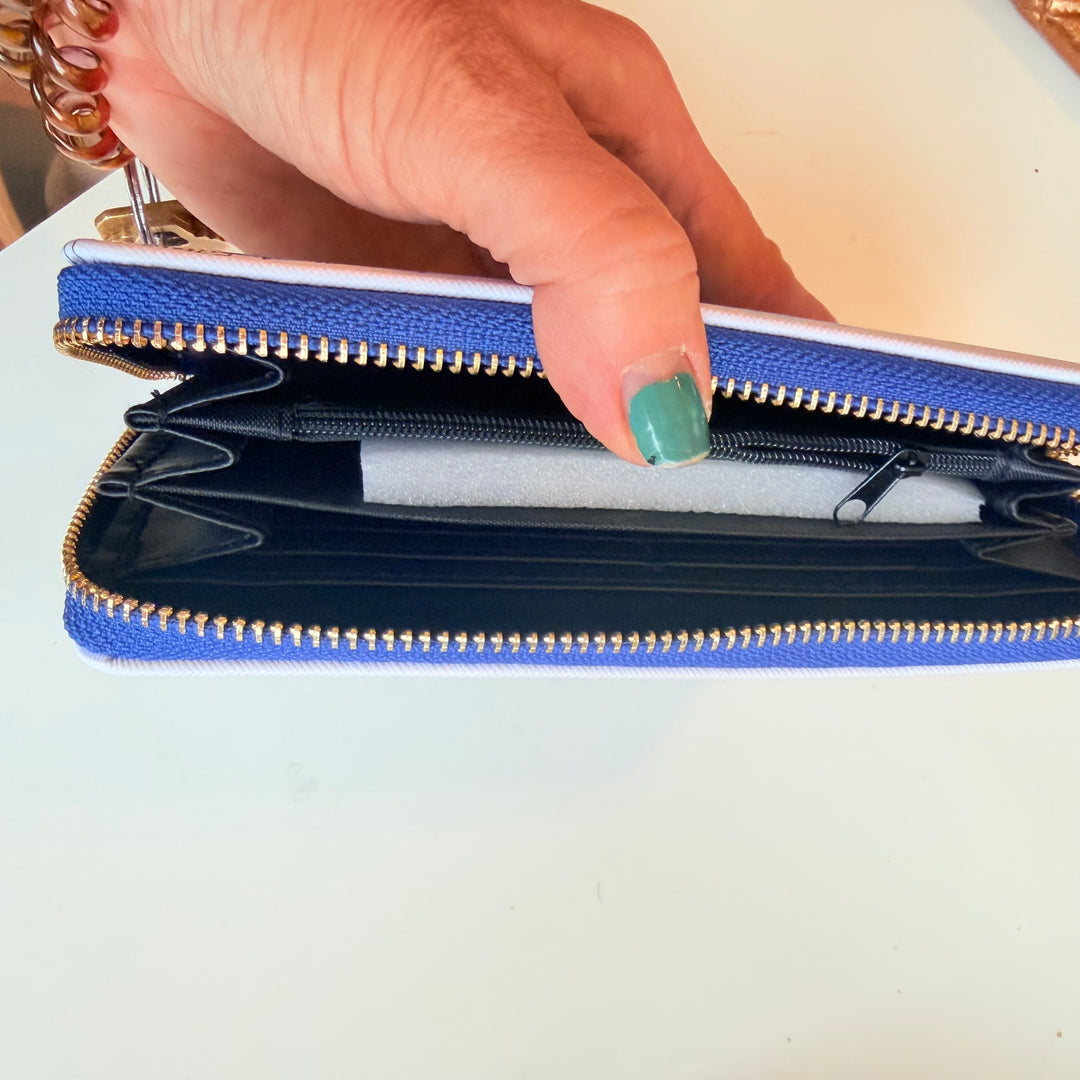 Anushka Hand Painted Santorini Leather Wallet