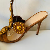 Veronica Beard Amber Hazelwood Suede Stud Embellished Heeled Sandals Size 10