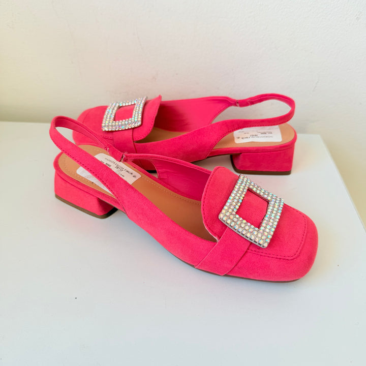 Kenneth Cole Reaction Lewis Jewel Sling Pumps In Geranium- Size 6 NWT