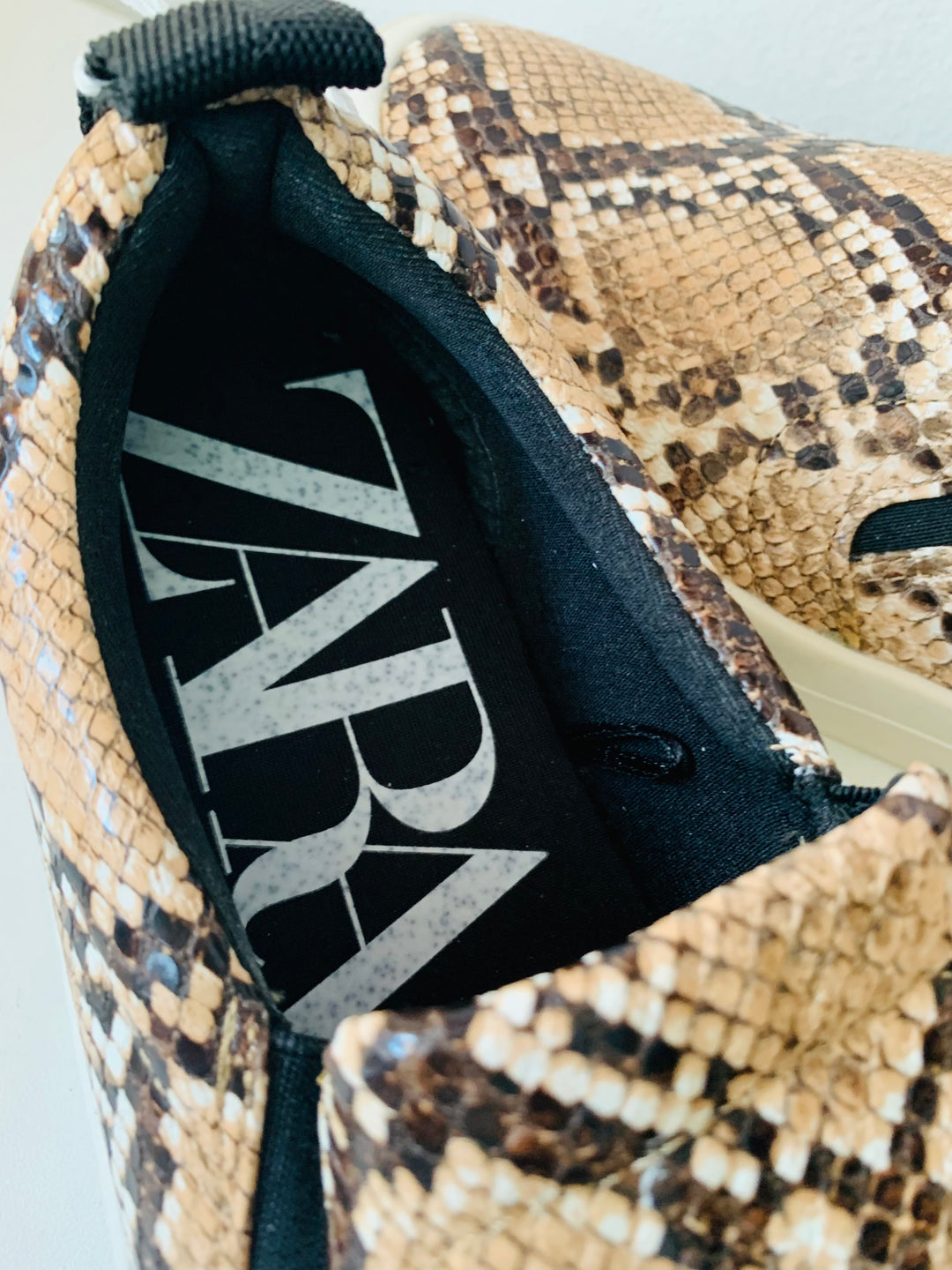 Zara Snakeskin Slip On Sneakers Size 38
