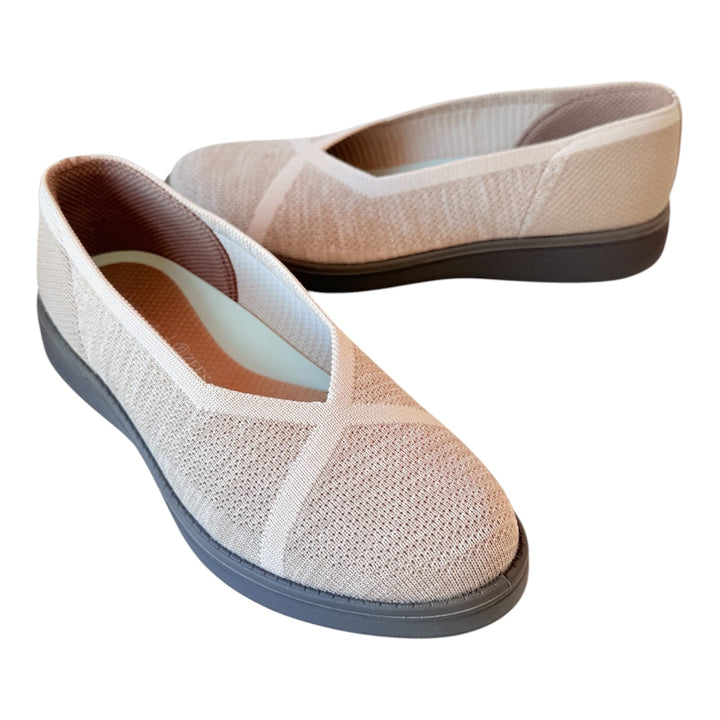 Lifestride Air Step Simply Taupe Slip On Shoes Size 6 Wide New