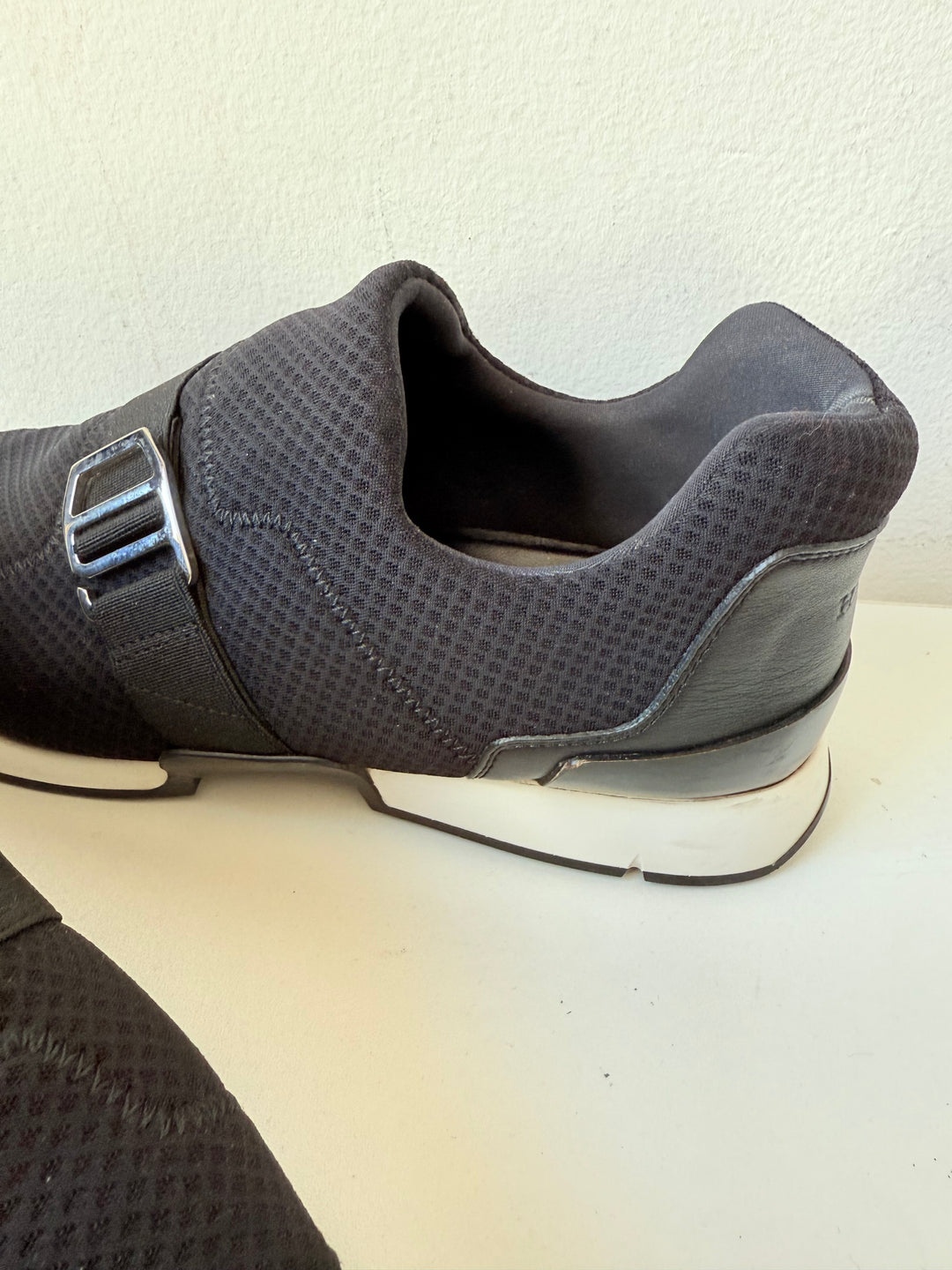 Hermes Black Run Cloth Neoprene Sneakers Size 38