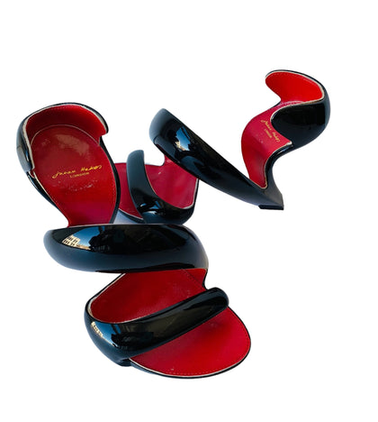 Julian Hakes London Mojito Architectural 3D Shoes In Black and Red Size 38